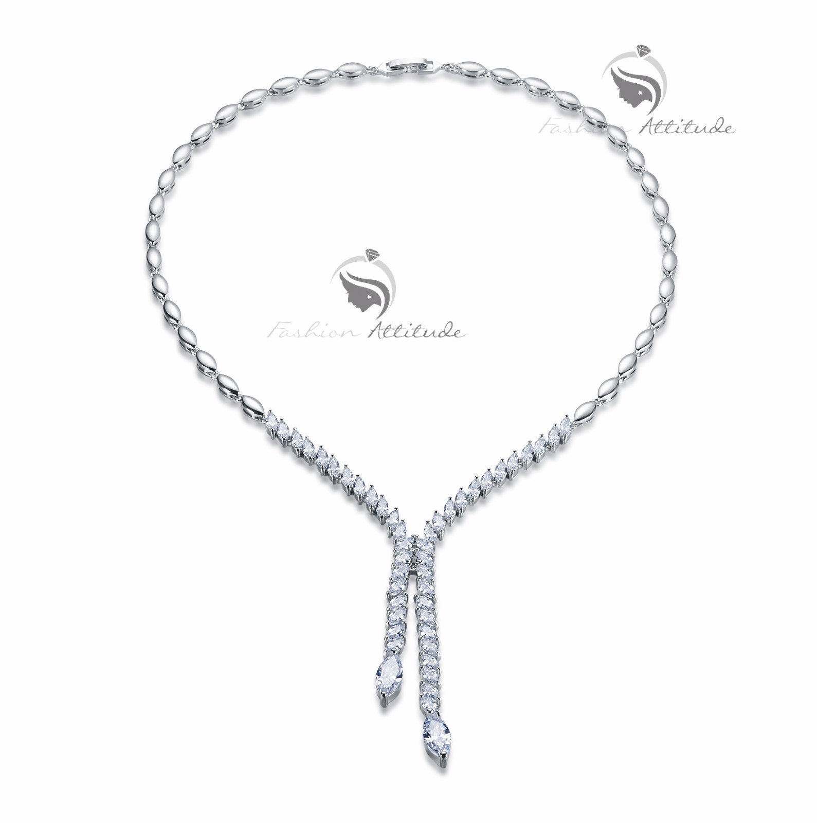 18k white gold filled made with crystal earrings necklace party wedding set