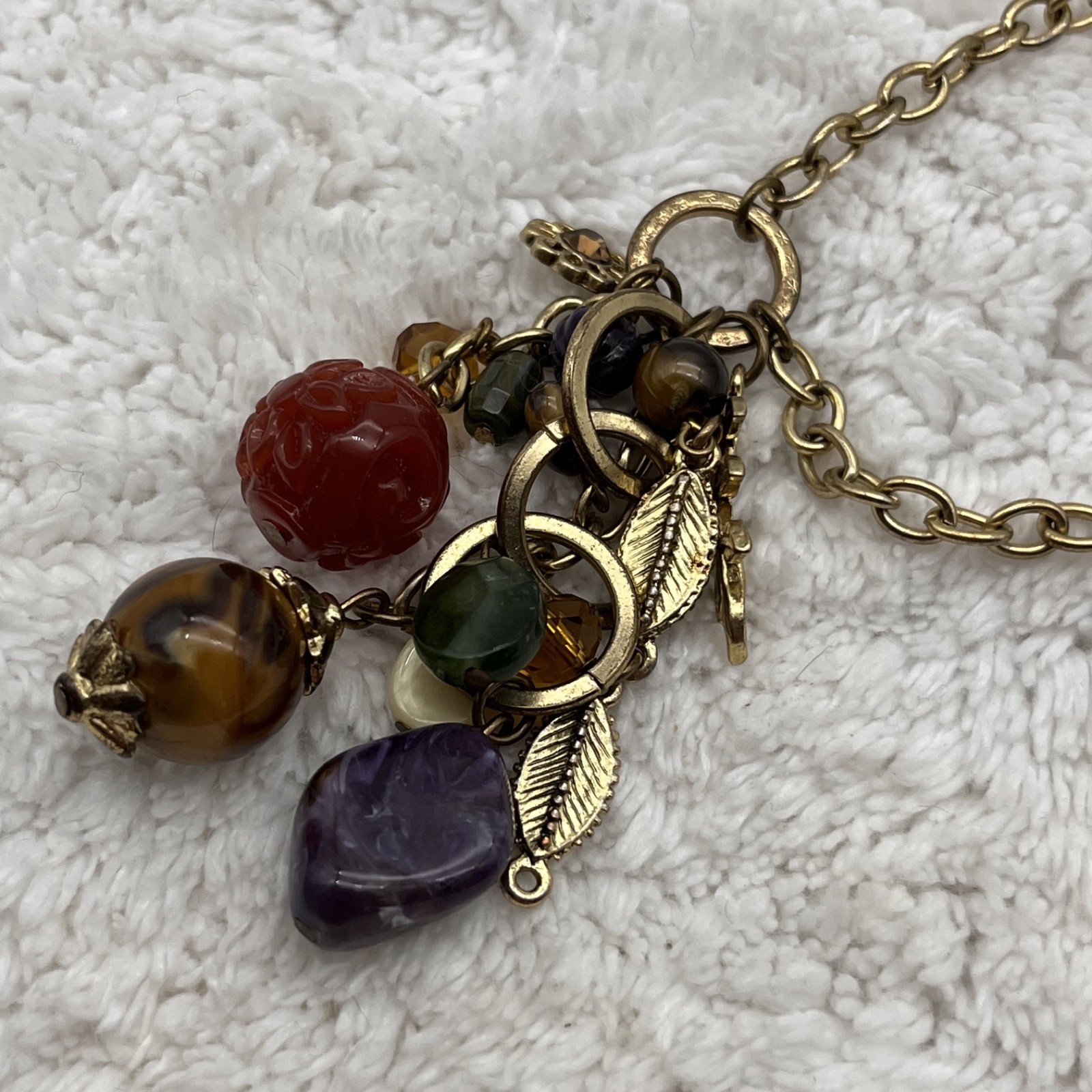 Boho Tassel Multicolor Charm Necklace 28″