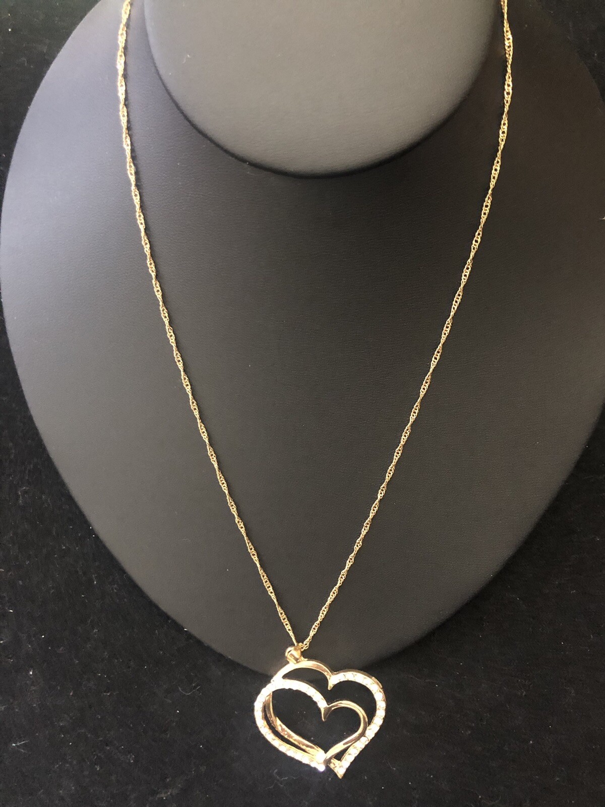 Modern Heart Pendant Necklace Costume Jewelry 8375 GO2.4D23