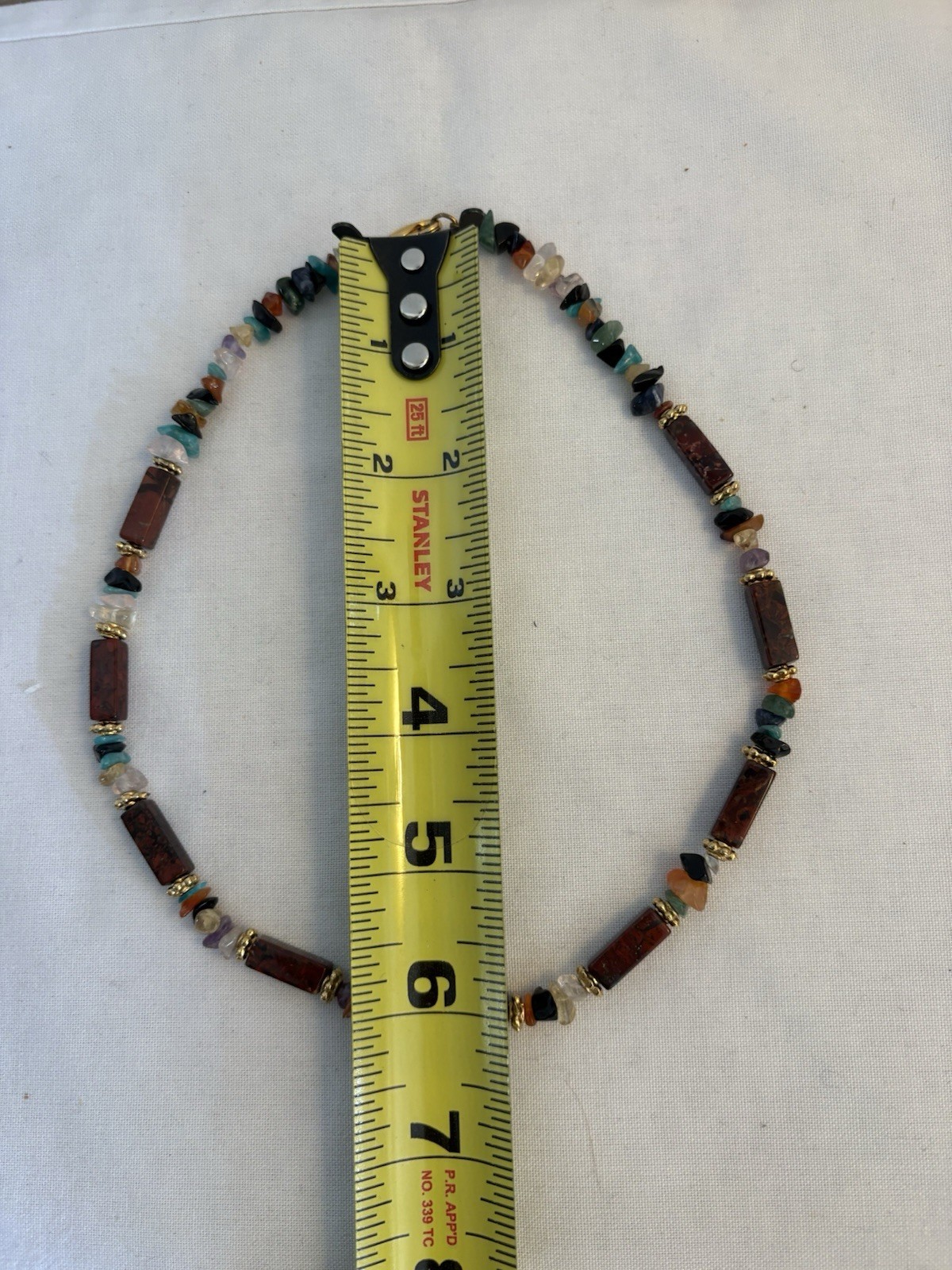 Vintage Earth Tone Variety Of Stones Beaded Necklace Choker Excellent