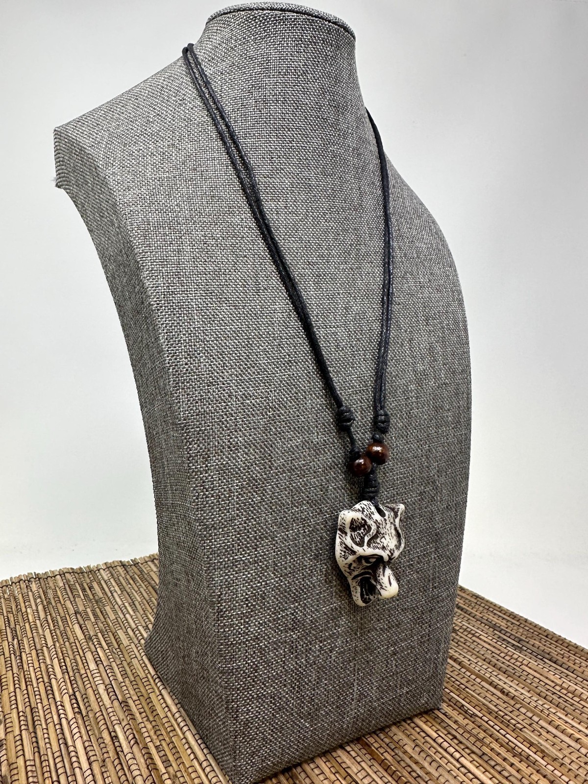 Handcrafted Wolf Pendant Necklace | Adjustable 18-30in Tribal Boho Unisex