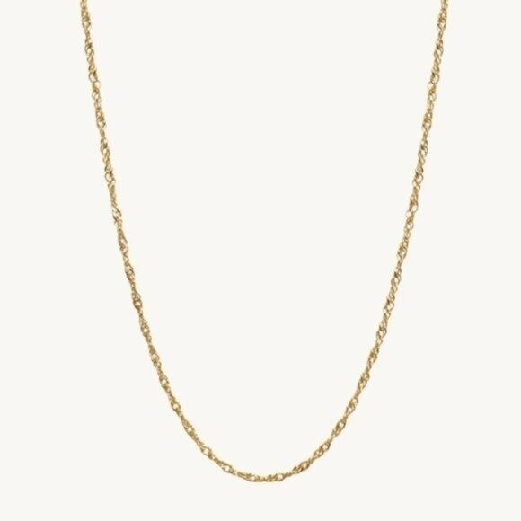 Singapore Chain Gold Chain Waterproof Necklace Everyday Gold Sparkle Chain