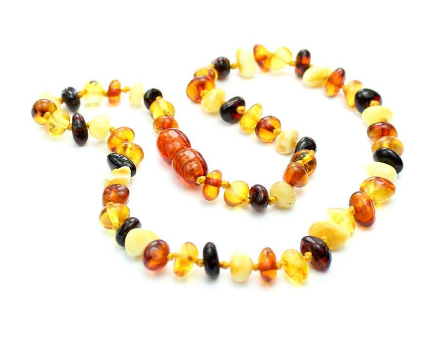 CERTIFIED 100% Genuine Baltic Baroque Adult Amber Beaded Necklace 6-8 mm.