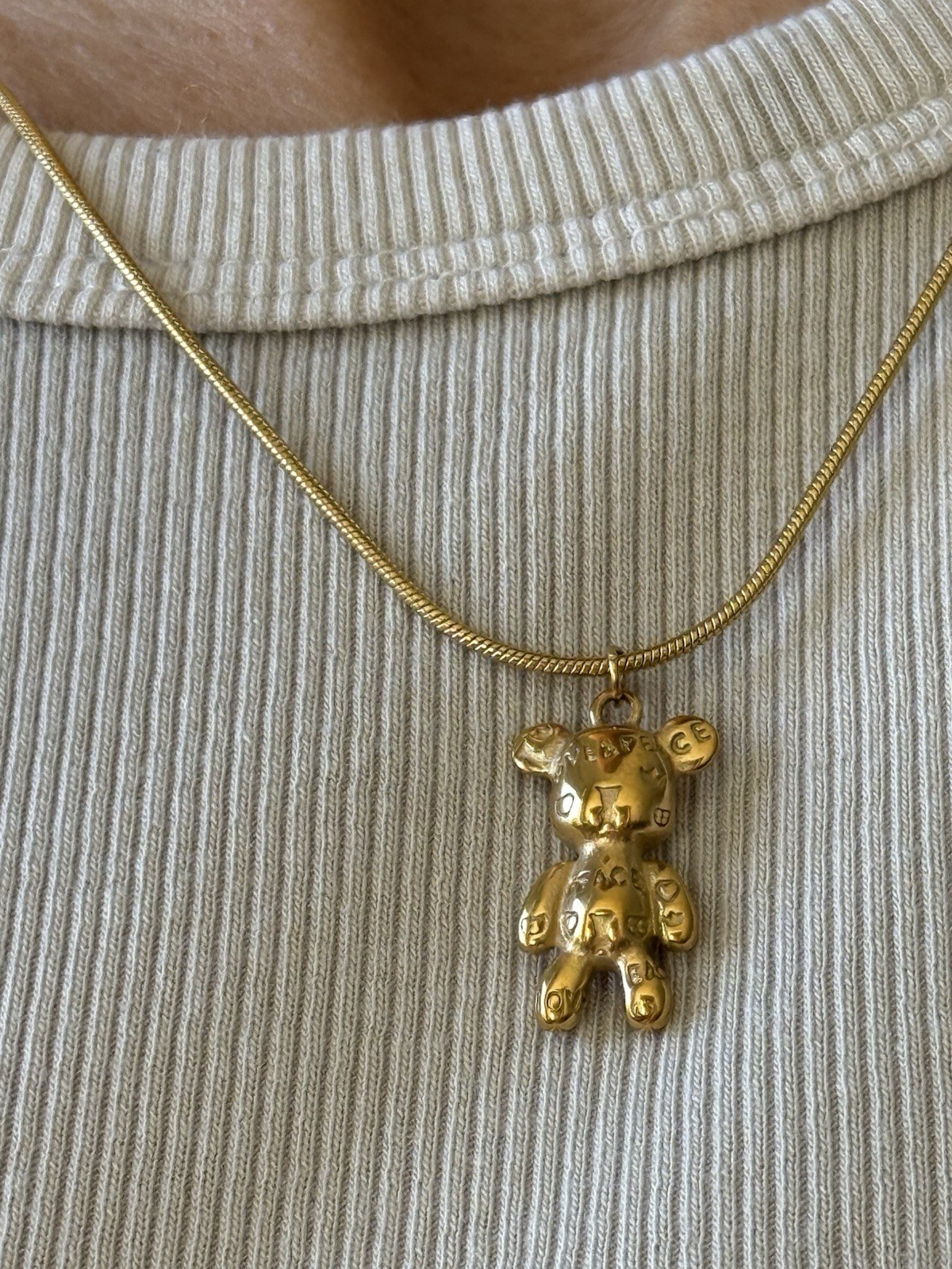 ✨ Teddy Bear Gold Pendant Necklace 18K Gold Filled Stainless Steel Waterproof
