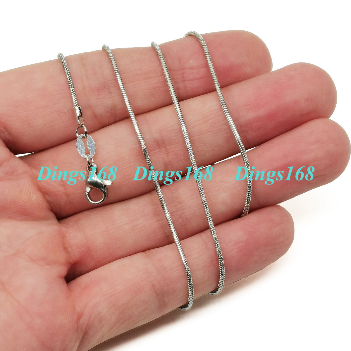 925 Sterling Silver Classic 2mm Wide Snake Chain Necklace 16/17/18/19/20~38 inch