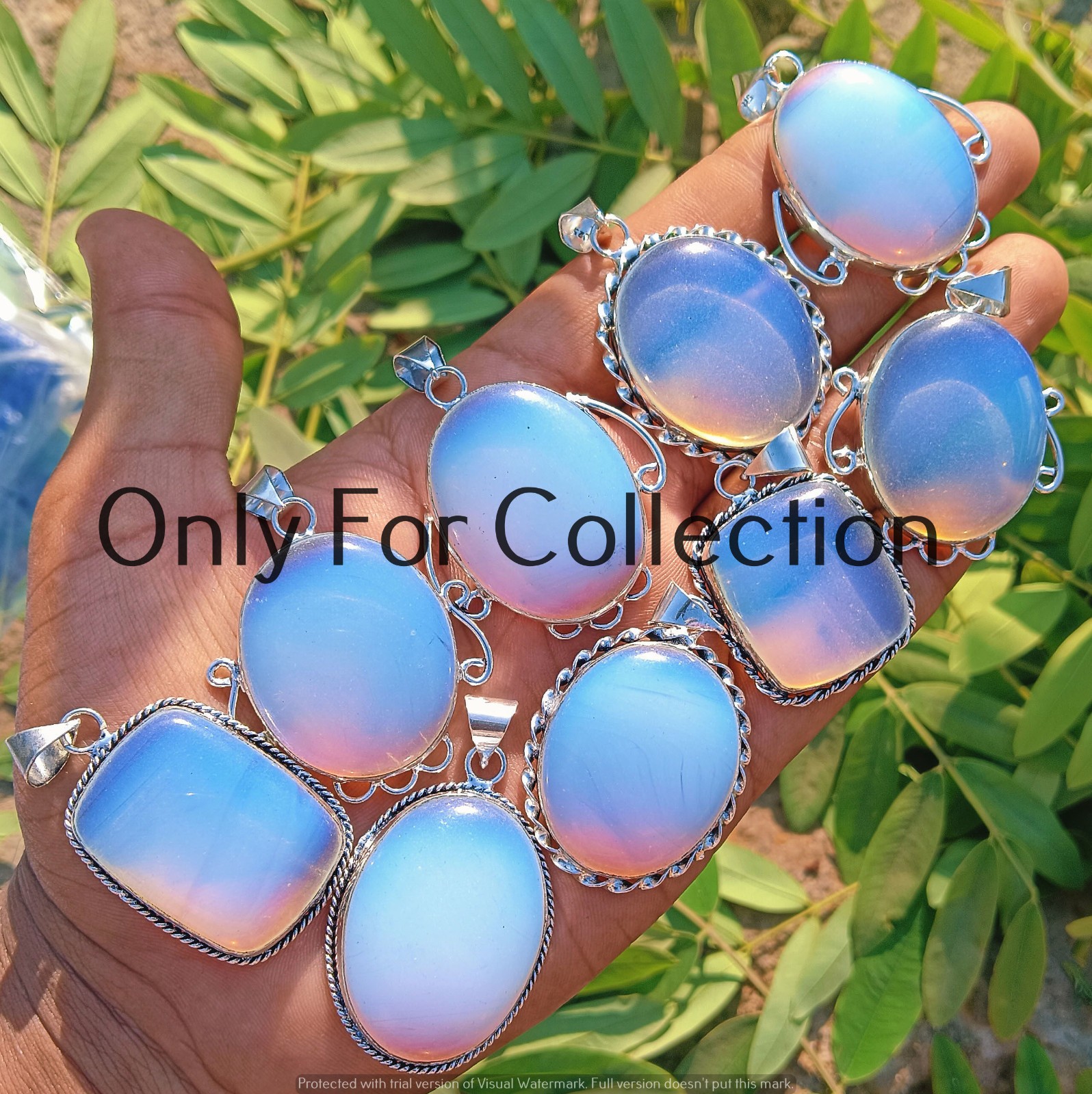 925 Sterling Silver Plated Opalite Gemstone Pendant Lot Wholesale Jewelry