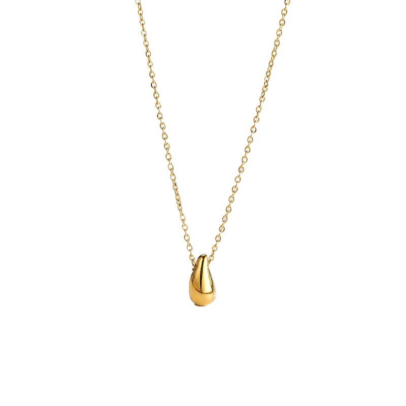 Waterdrop Teardrop Gold Silver Pendant Stainless Steel 16-18″ Chain Necklace PE6