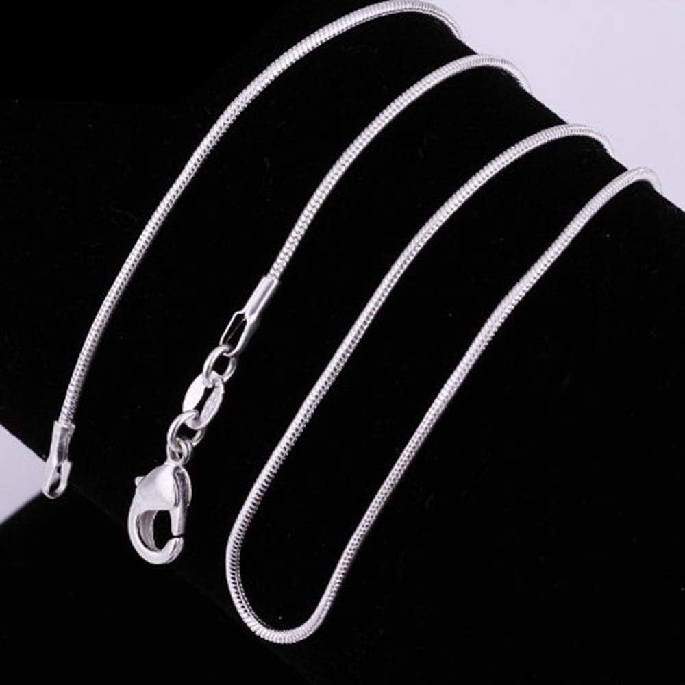 Fashion 925 Sterling Silver 1mm Snake Chain Necklace Jewelry for Men & Women