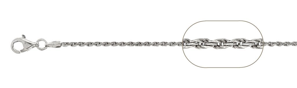 035 1.6MM Rope Chain 925 Solid Sterling Silver Stamped Made in Italy