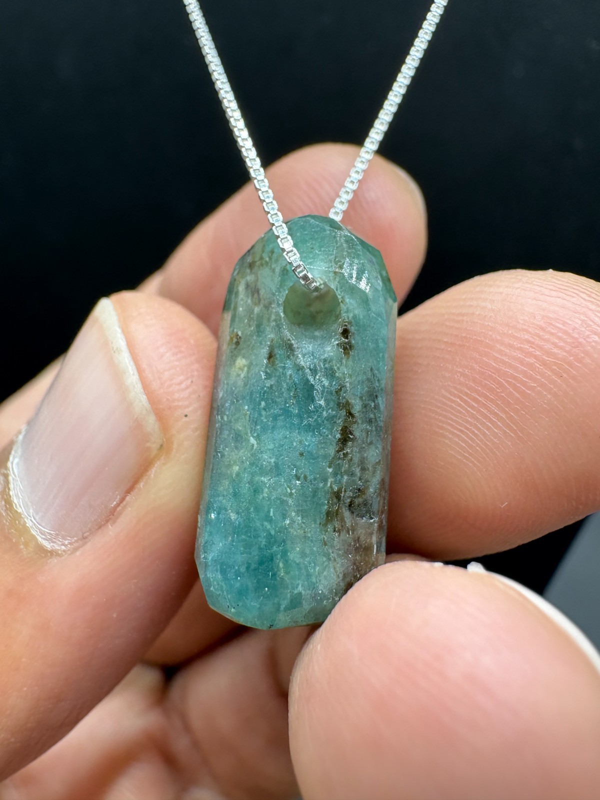 Natural Grandidierite Pendant 38.94 CTS | 25x19MM Drill Through Gemstone