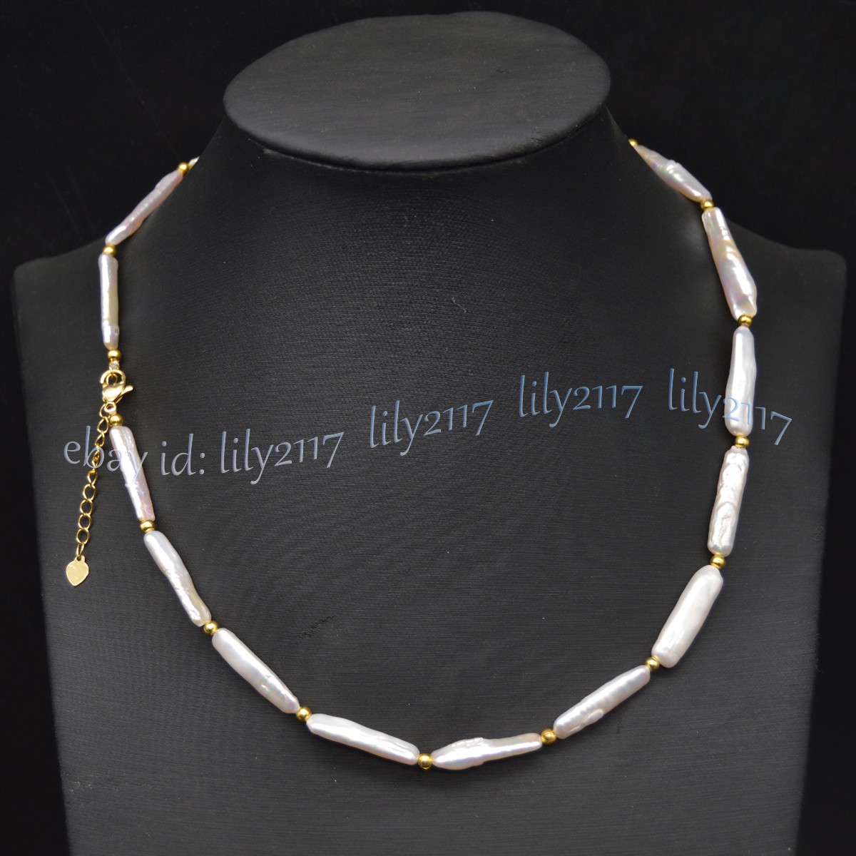 Natural White Freshwater Long Stick Rectangle Pearl Necklace 14-36 inches 5x24mm