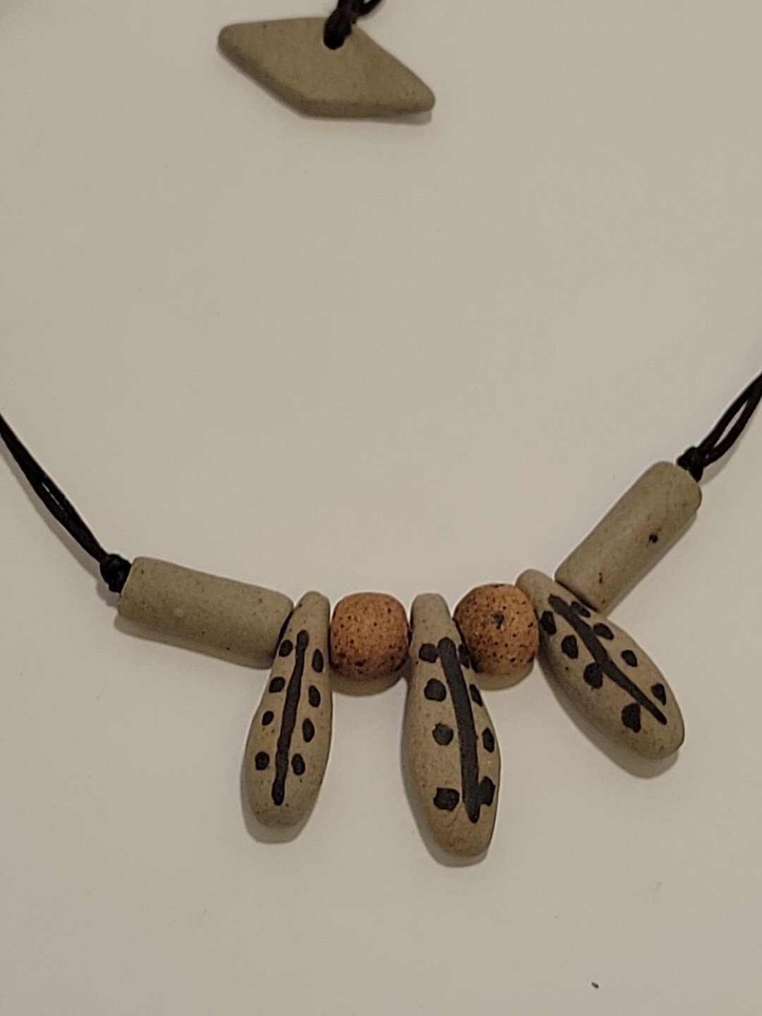 Tarma Designs Margarita Zalvidar Native Pebble Gray Stone Necklace Handmade