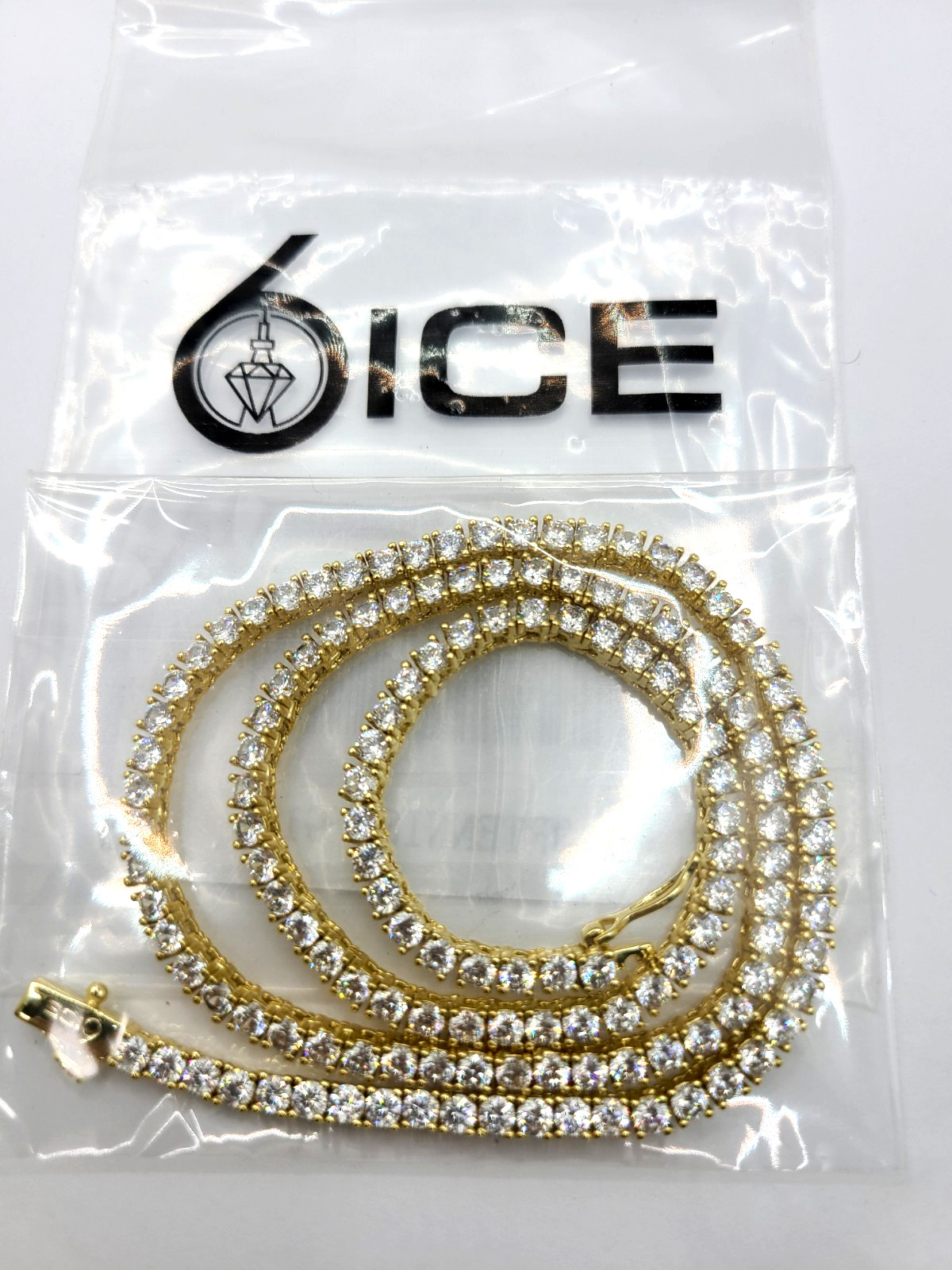 6ICE 3mm Tennis Chain Gold Plated CZ 18″ Necklace