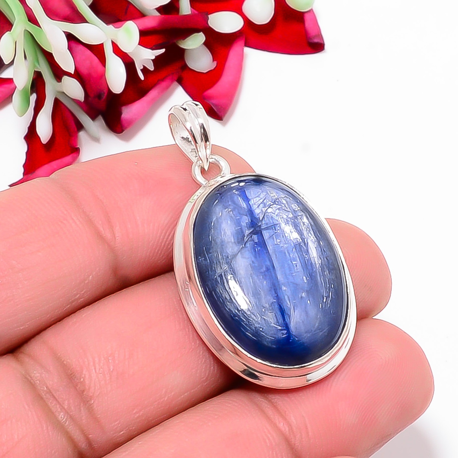 Kyanite – Nepal 925 Sterling Silver Jewelry Pendant 1.56″ P1046712359