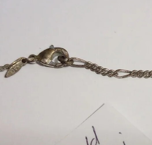 SAO Silver/Gold Tone Small Dangling Crosses And Colorless Stoned 16″necklacr