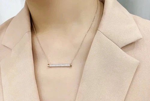18k Gold Filled Lamp Pendant Necklace Made Simulated Diamond Designer Inspired