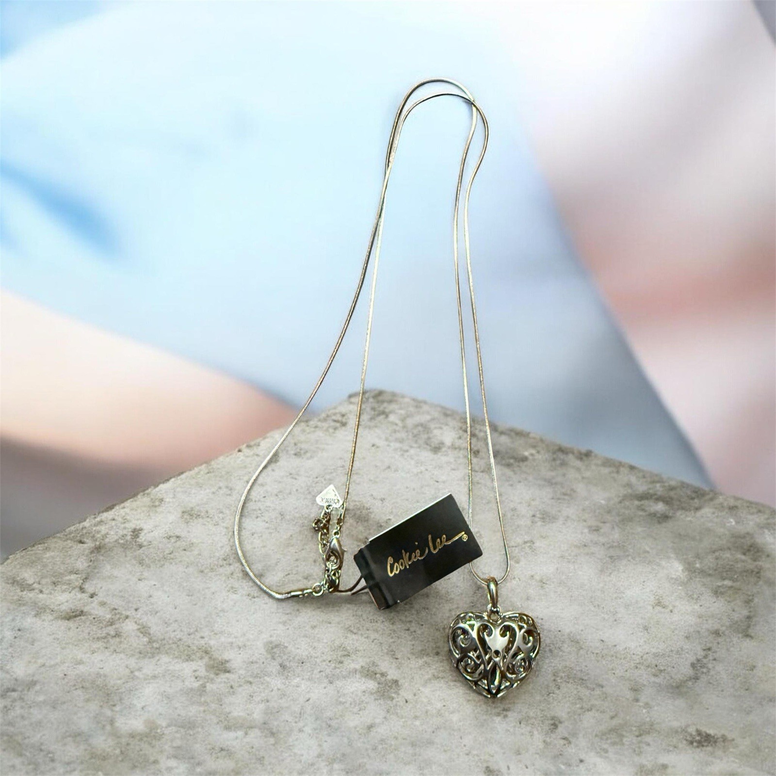 Cookie Lee Puffed Heart Necklace