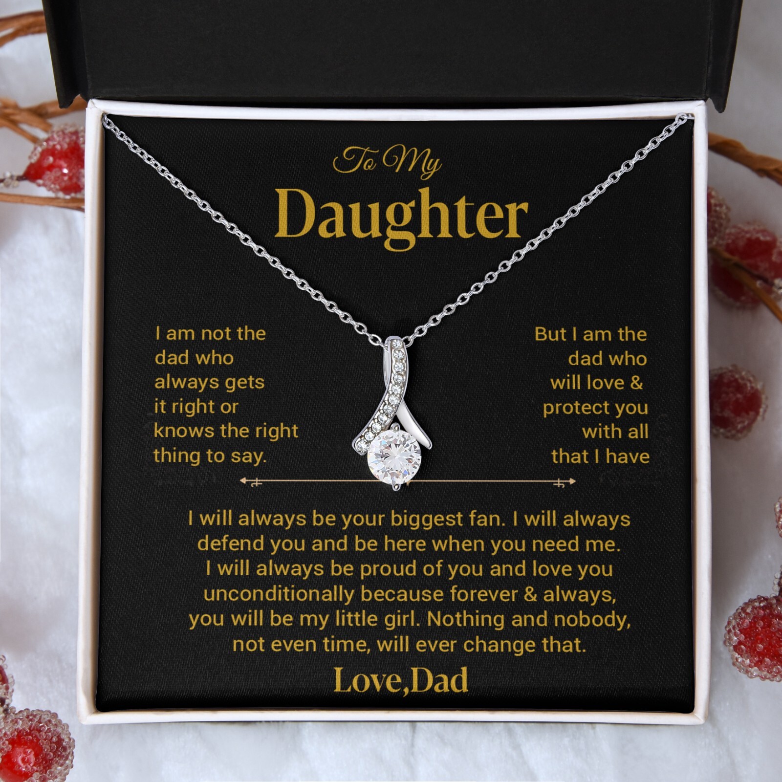 To My Daughter Necklace, Gift for Daughter from Dad, Father Daughter Necklace