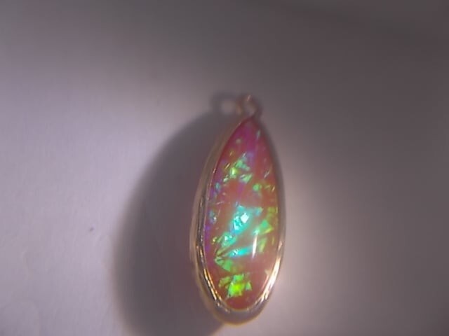 Enhanced Synthetic Opal Pendant & 18″ Necklace! FREE SHIPPING IN THE USA!