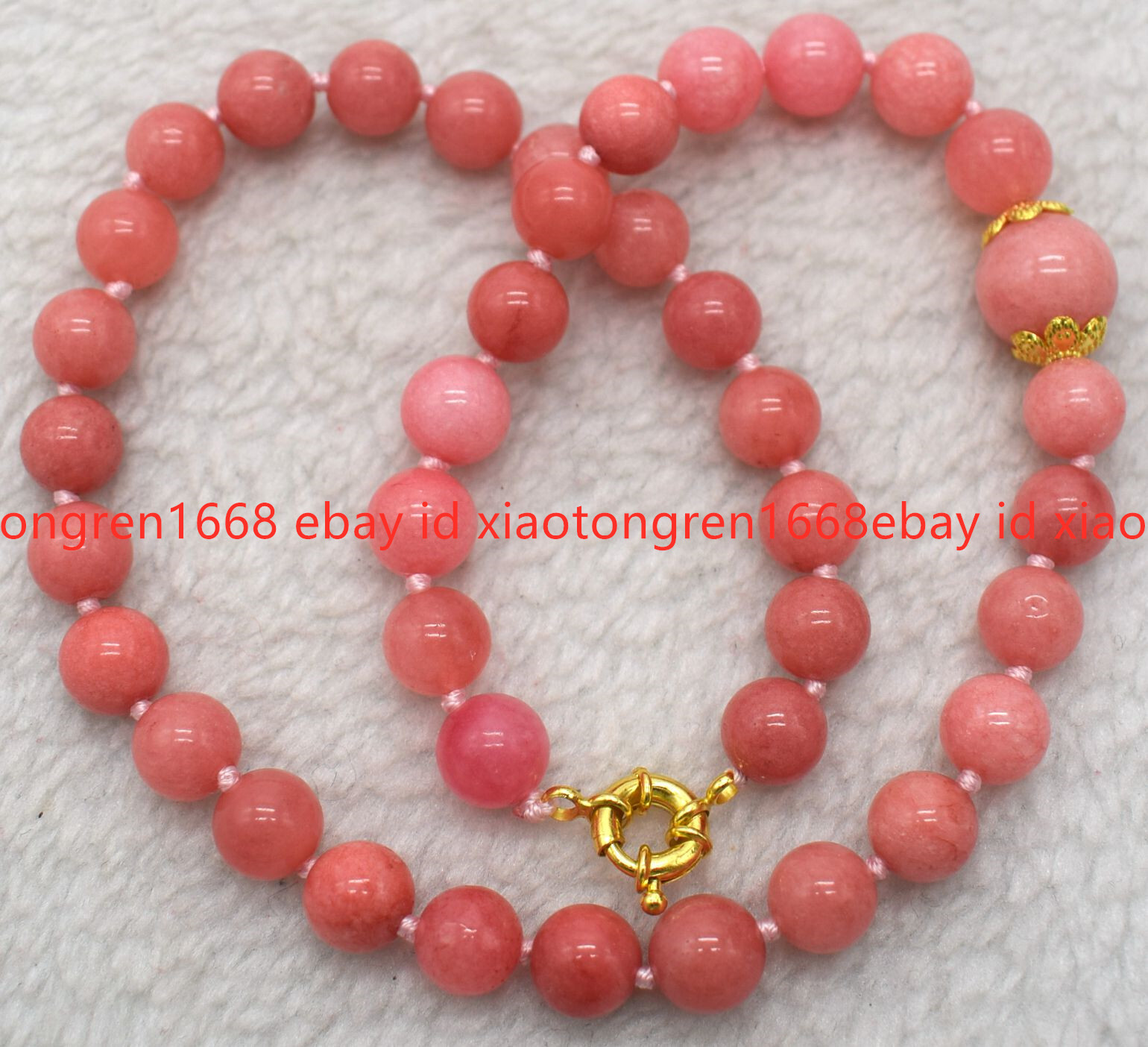 Elegant Natural 8mm Pink Rhodochrosite Gemstone Round Beads Necklace 16-24in