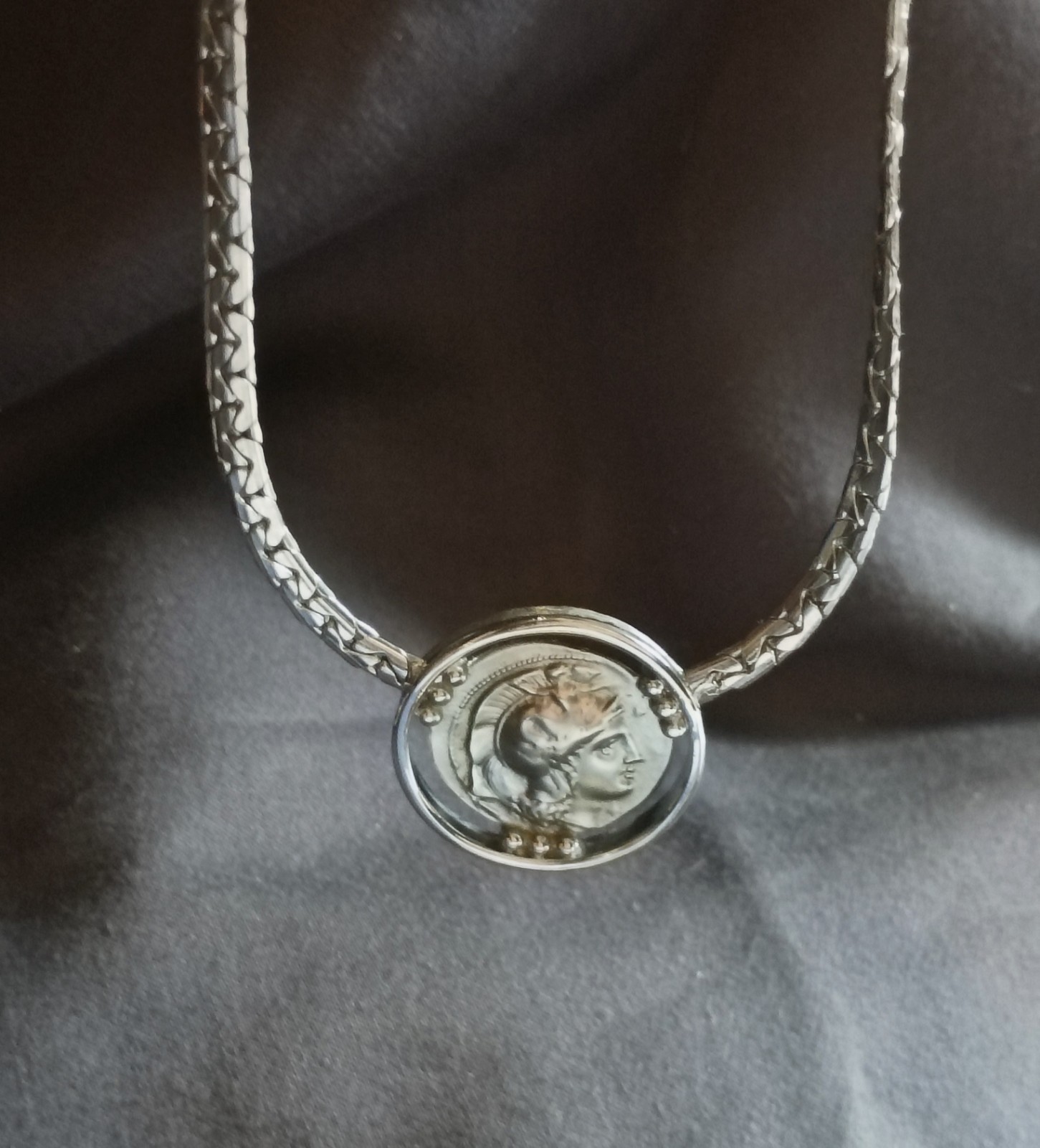 silver plated pendant Necklace By Direction One