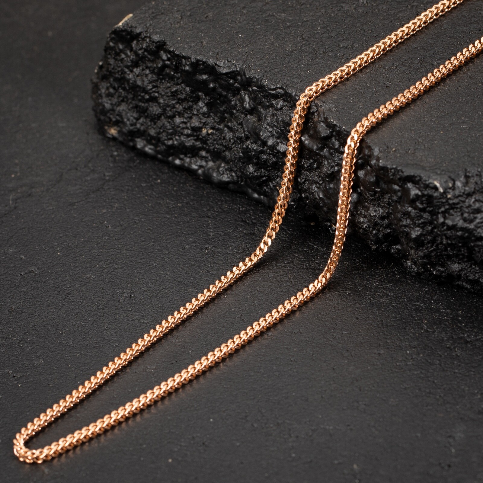 Solid Rose Gold Plated Heavy 316 Stainless Steel 2.5MM Franco Chain Necklace
