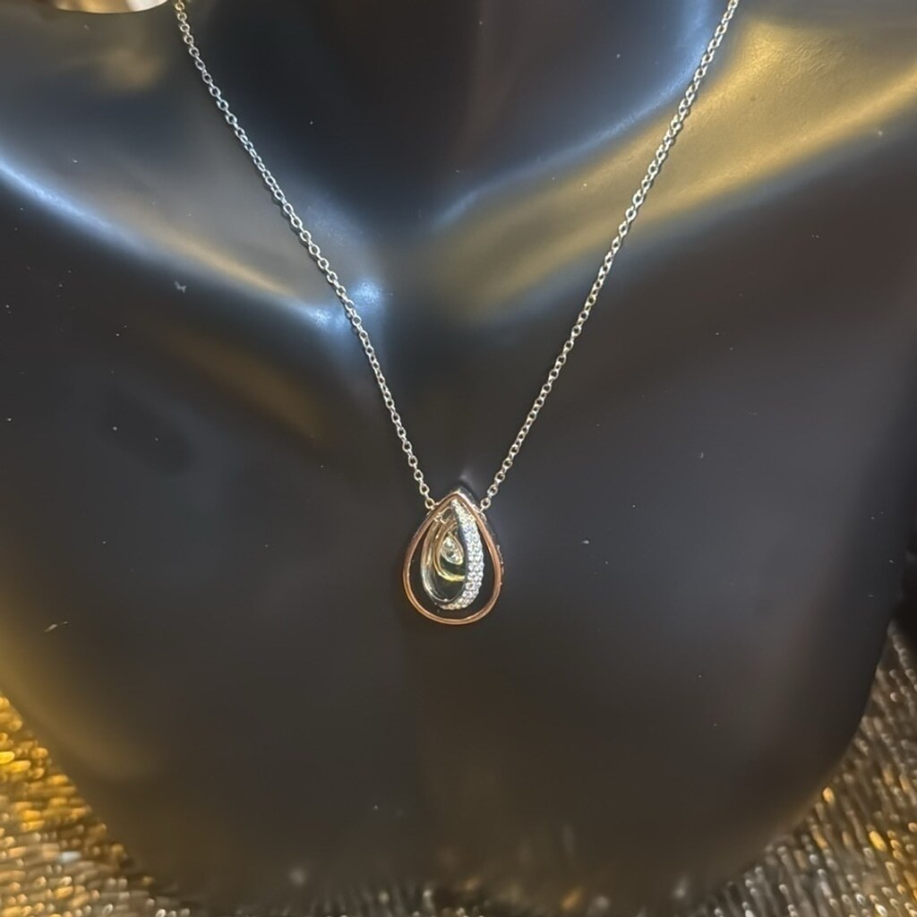 NEW fine jewelry Live Love and Hope tri color floating necklace