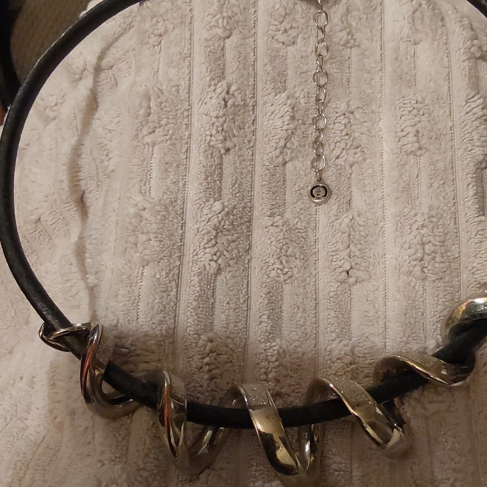 Black Faux Leather Cord Choker Necklace Adjustable Lobster Clasp Extension