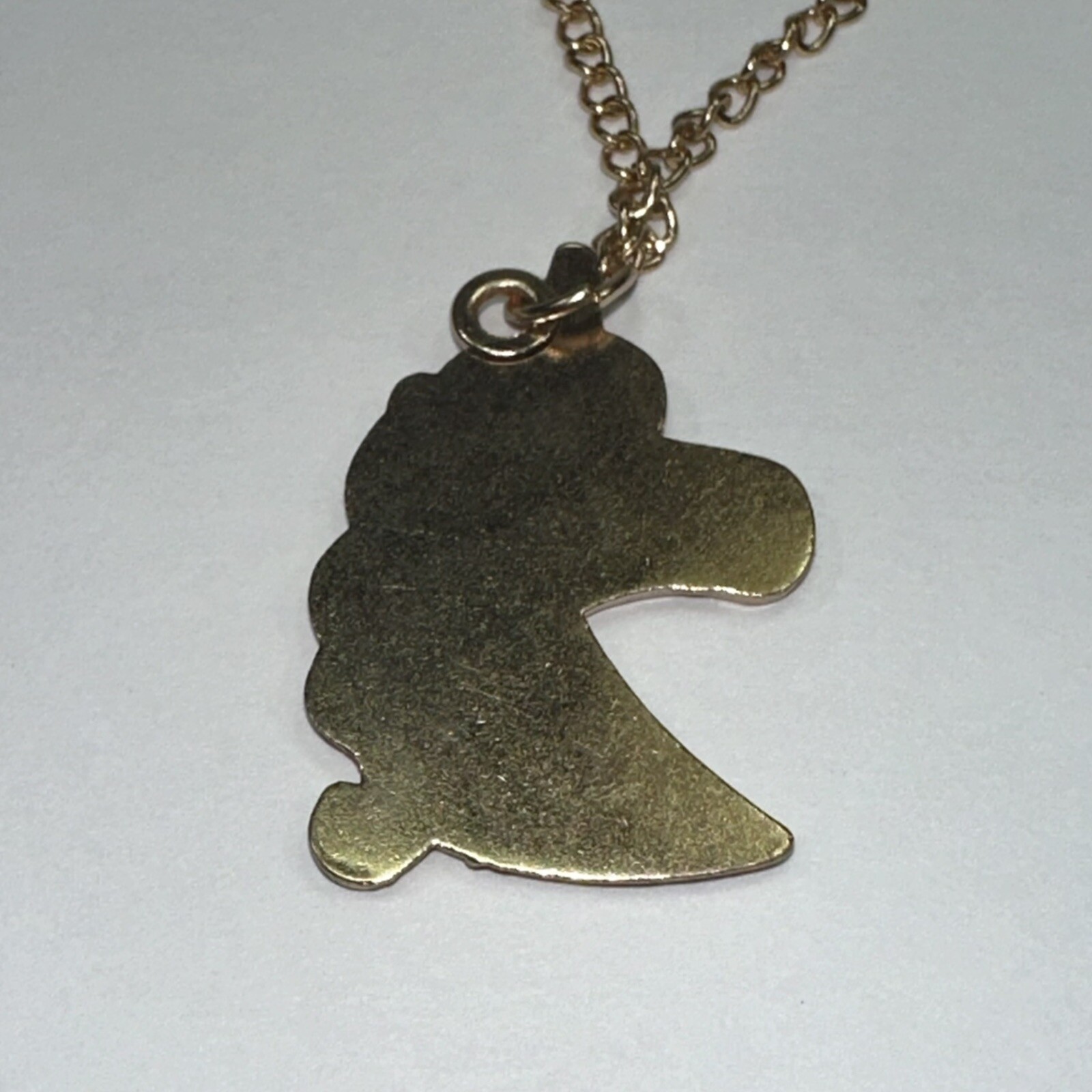Pink and White Unicorn Gold Colored Chain Necklace