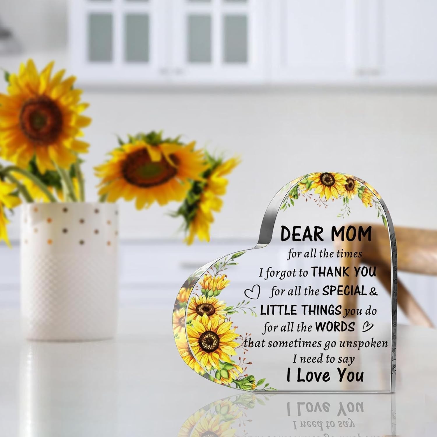 Mothers Day Gifts for Mom from Daughter Son, to My Acrylic Heart Clear