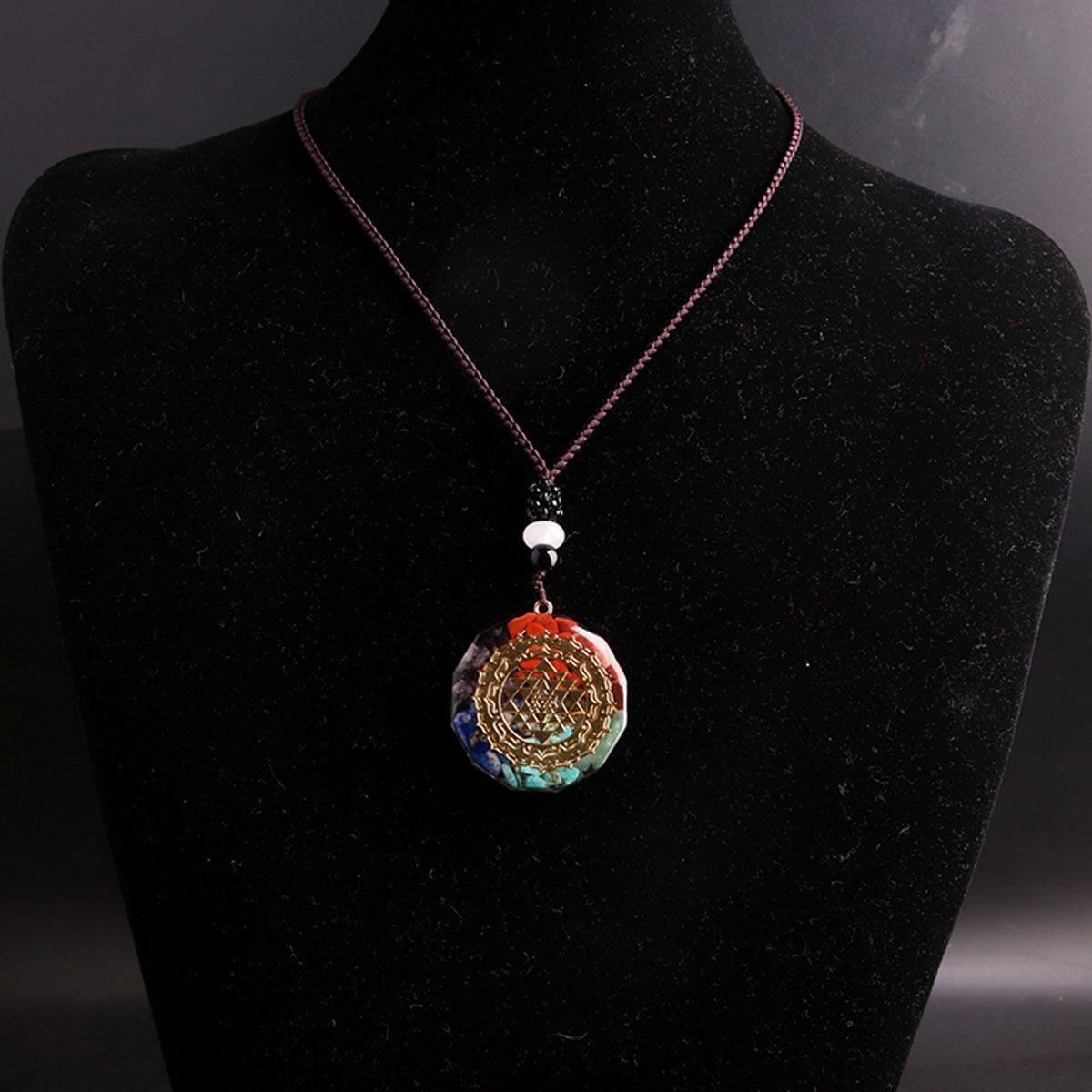 Orgonite Necklace Sri Yantra Pendant Sacred Geometry Chakra Healing Necklace