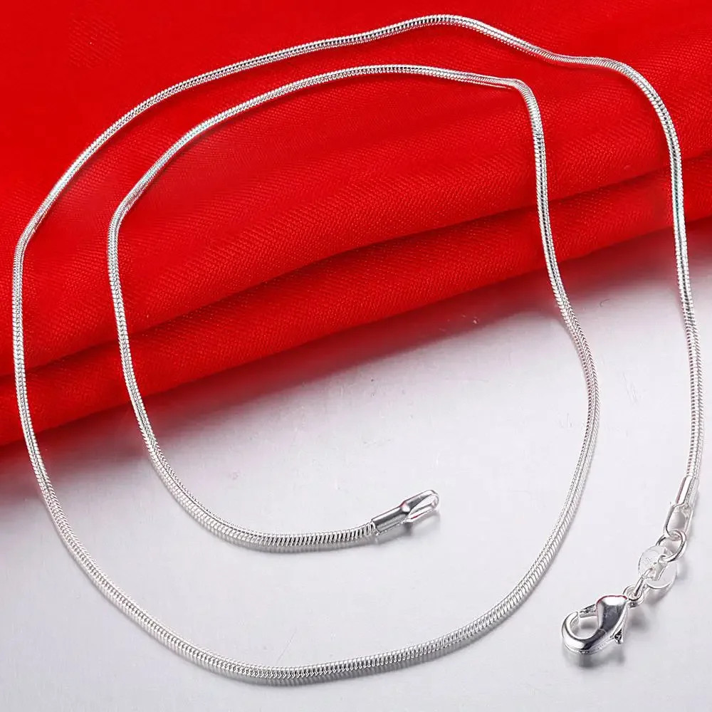 Snake Chain Necklace 925 Sterling Silver Chain 1Mm 16-30Inch High Quality