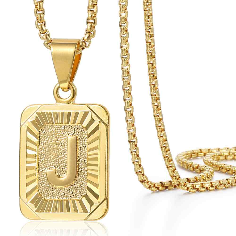 Womens Mens Gold Filled A-Z Pendant Necklace Choker Stainless Steel Multi Chains