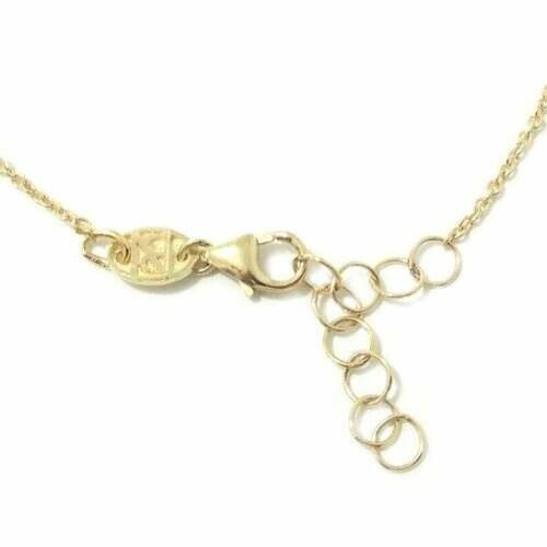 14K Yellow Gold FN Diamond Dainty Dangle Choker By The Yard Necklace 16″Chain