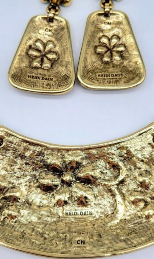 Heidi Daus ‘All That Glitters’ Crystal Floral Hinged Collar + Matching Earrings
