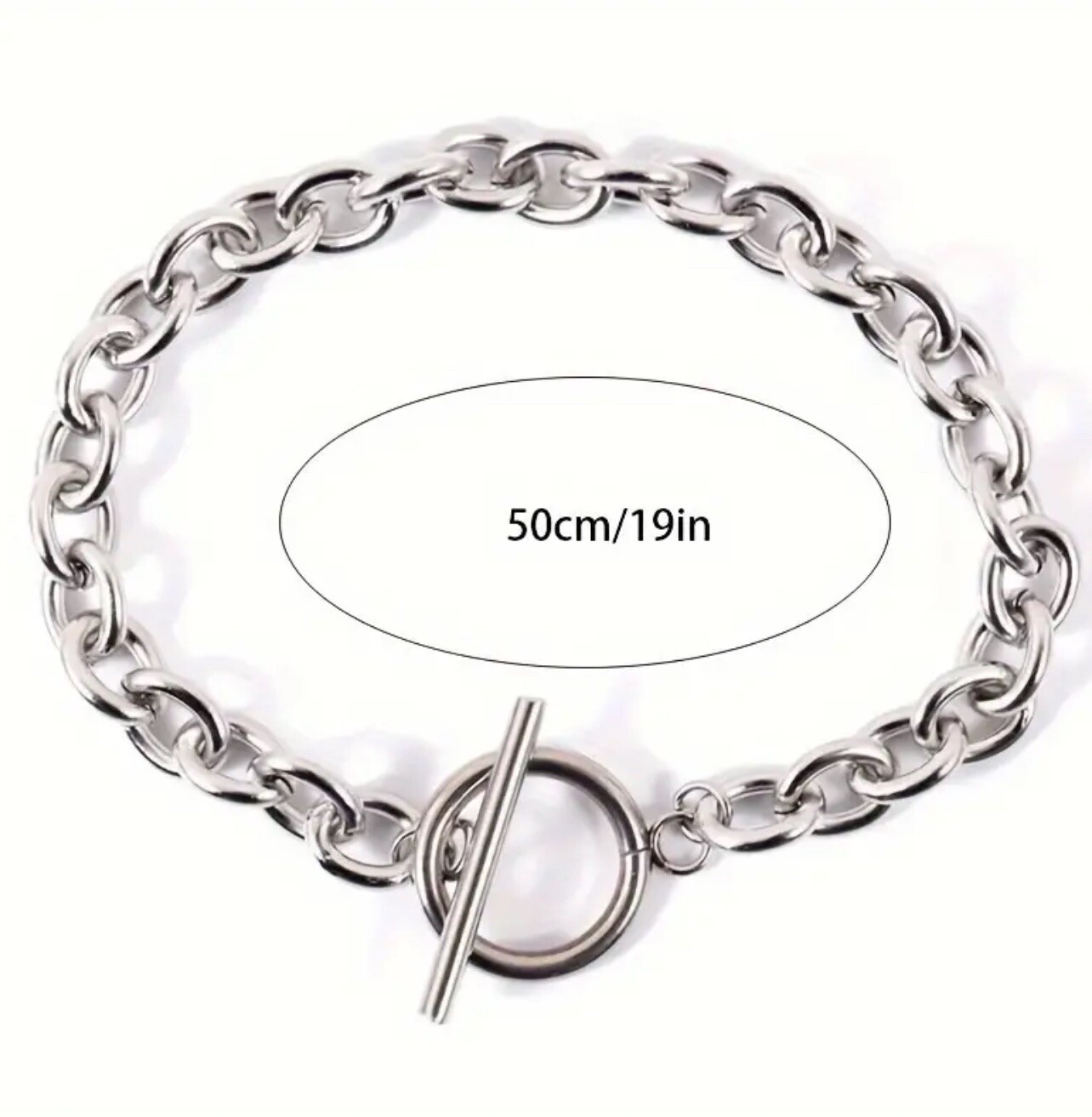 Aurora Jewelry Thick 18” Alloy Chain with Stainless Steel Alien Pendant