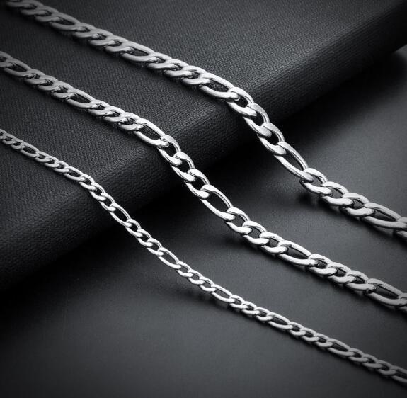 6pcs Lot 4mm 18-32” in bulk Figaro Link Chain Stainless Steel Necklace Chain