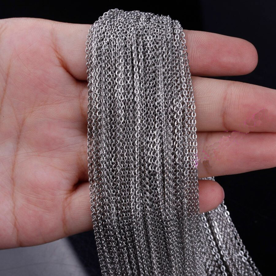 Wholesale Lots Silver 1.5/2.0/2.4/3.2mm Stainless Steel Bulk Factory Cross Chain