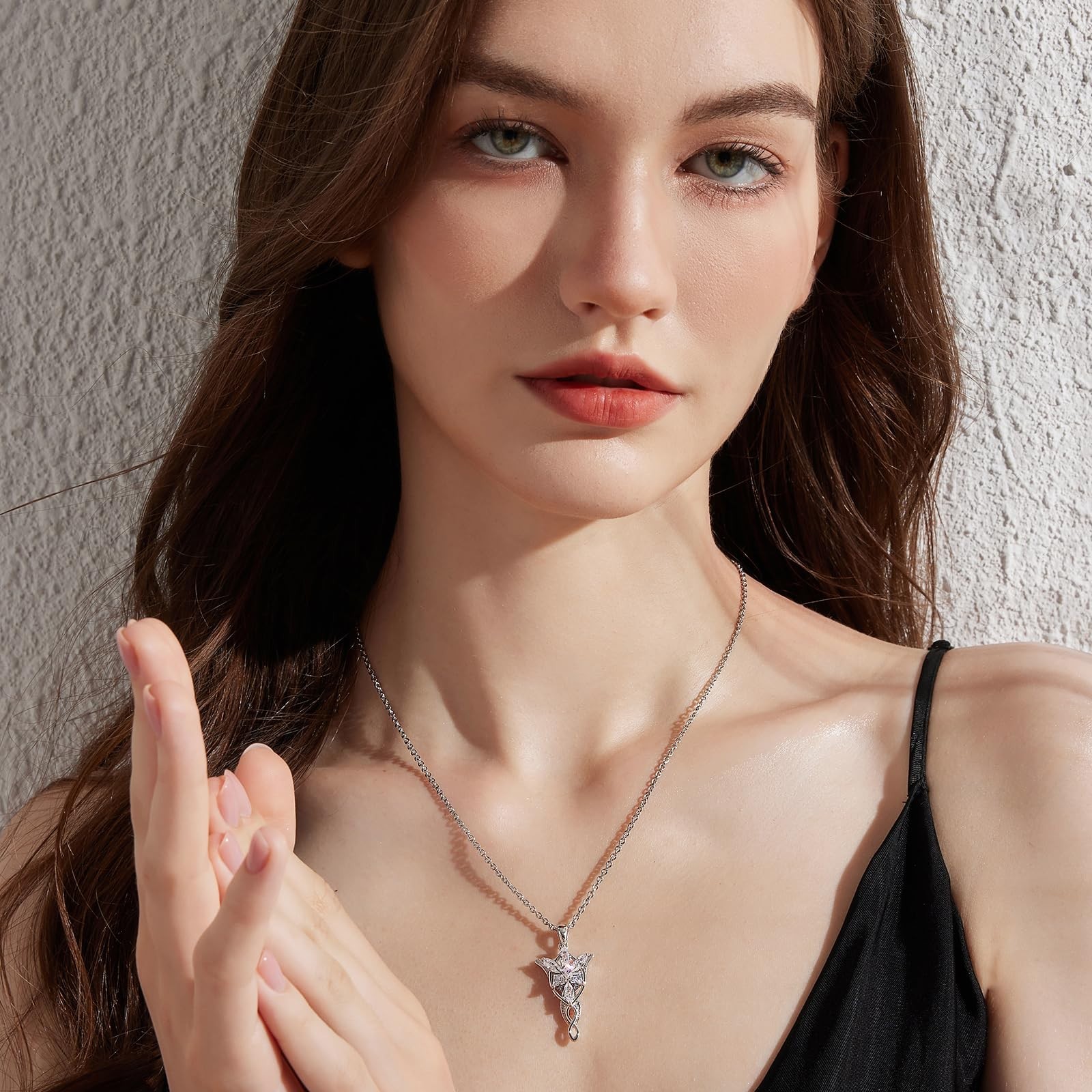 Evenstar Pendant Necklace – 5A+ Cubic Zirconia, Elven Jewelry for Women, Fantasy
