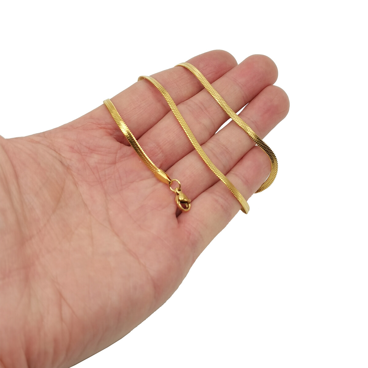 Unisex 18K Yellow/White/Rose Gold Filled Italian Flat Snake Chain Necklace B764
