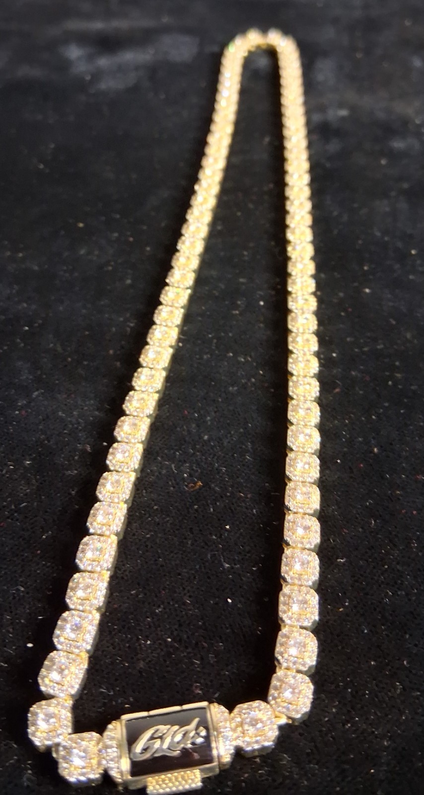 GLD 16 inch cubic zirconia gold plated necklace