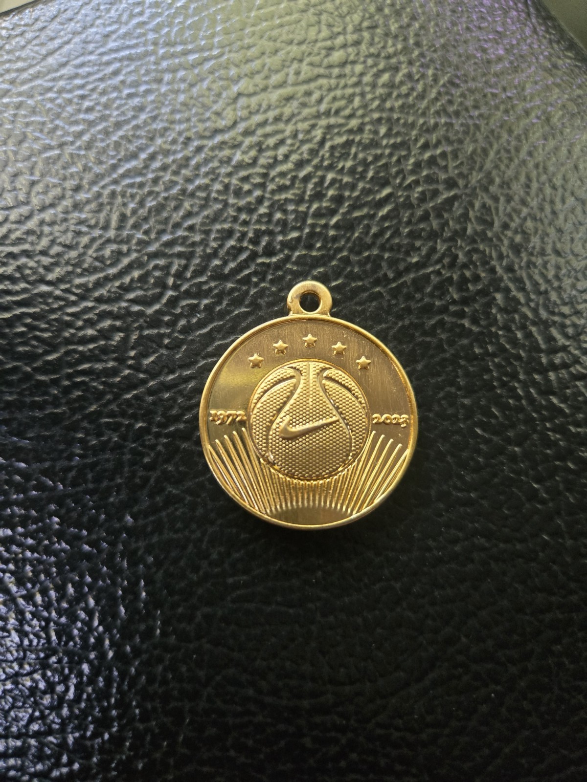 Nike Just Do It Gold Round Metal Pendant Charm Sports Theme No Stone Jewelry