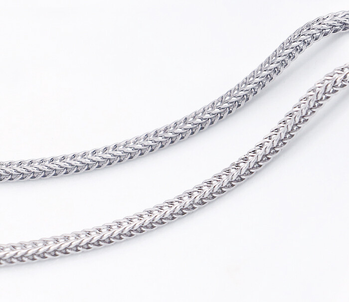 Solid 925 Sterling Silver Foxtail Chain Necklace Thickness 2mm Length 18″-28″
