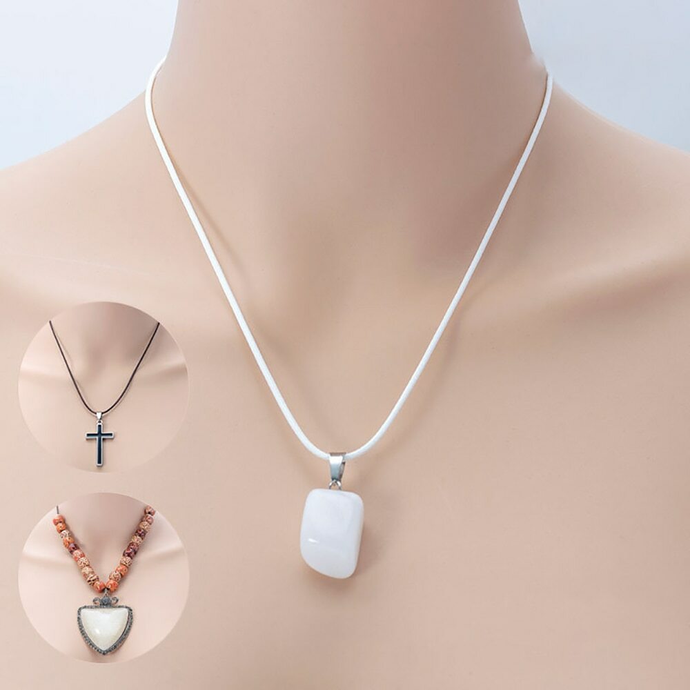 10pcs/lot 1.5mm/2mm Waxed Cotton Cord Necklace with Lobster Clasp 45cm+5cm