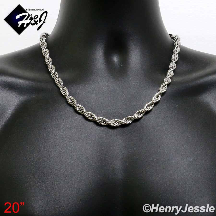 17″20″24″30″MEN’s Stainless Steel 8mm Silver Smooth Rope Chain Necklace*N149