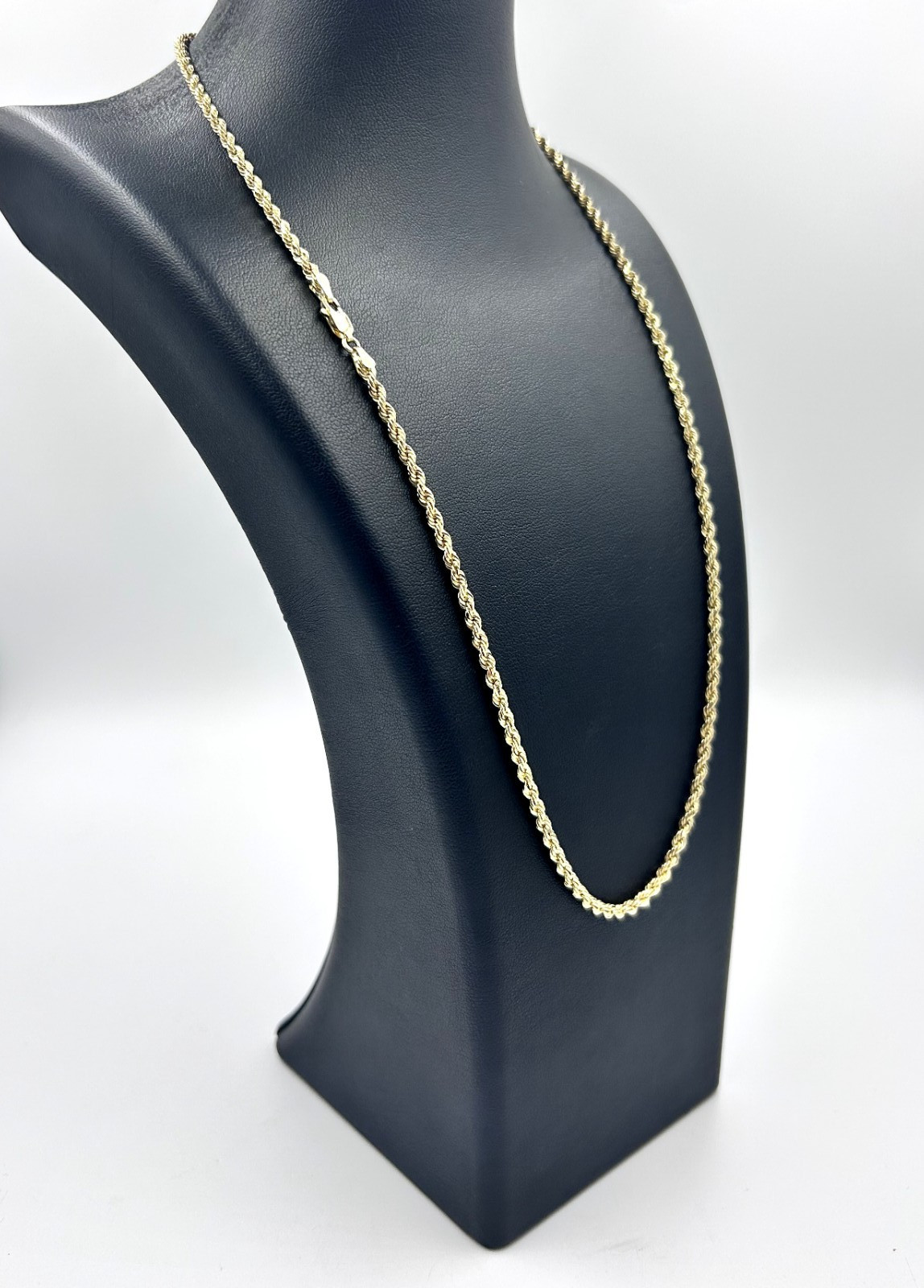 Solid 10K Yellow Gold 2.5mm Diamond Cut Rope Chain Necklace 22″ 15.5g Heavy