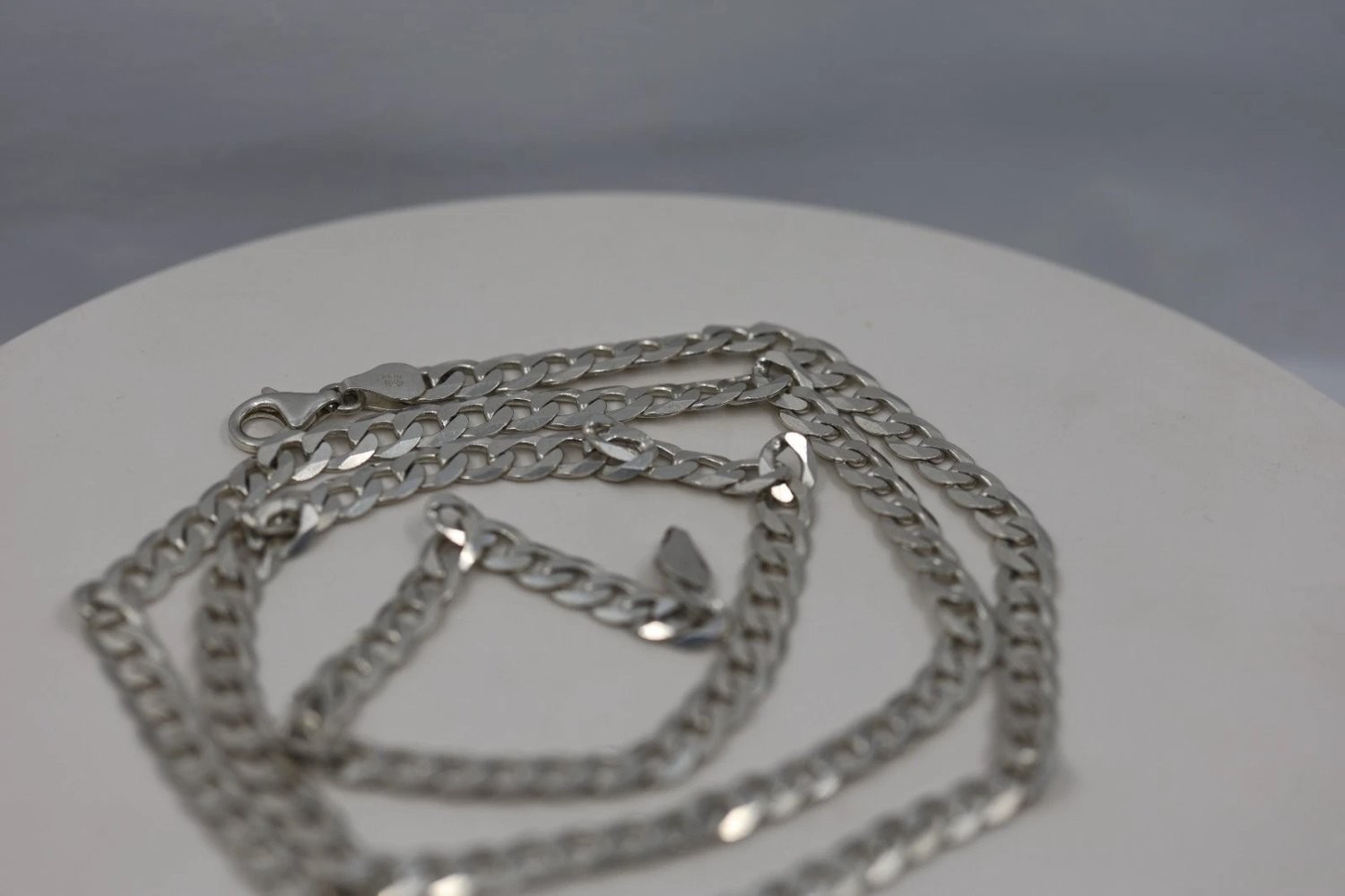 Sterling Silver 6mm Curb Chain Necklace 20 Inch 925 Italy Flat Link 36g Boxed