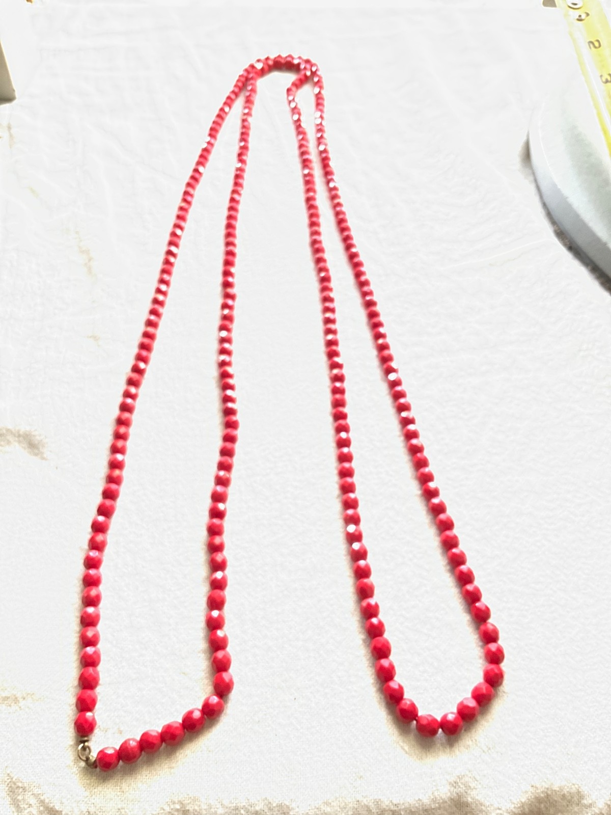 Vintage faceted Red Glass flapper necklace