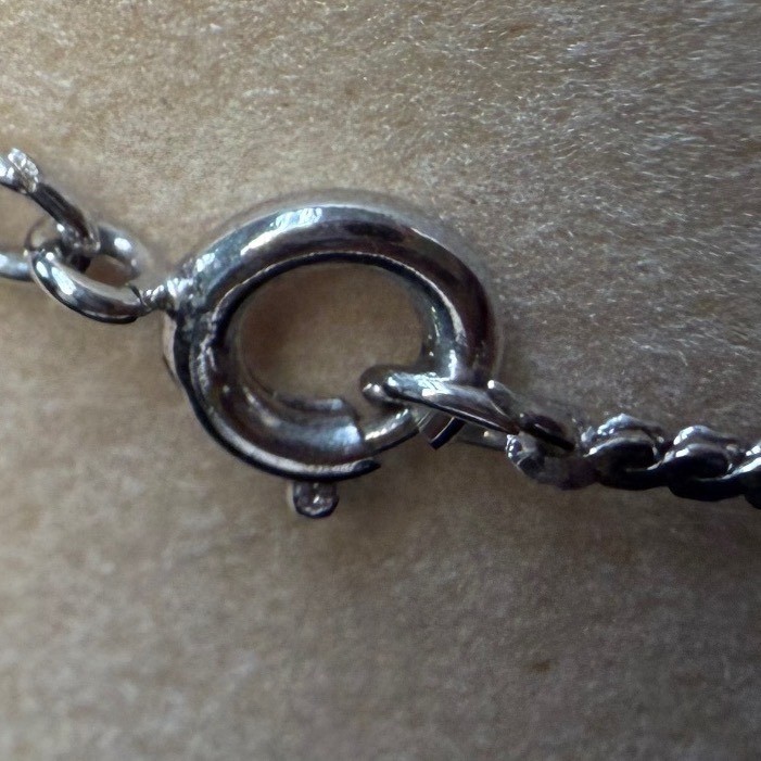 Silver tone Flat Curb Link Chain Necklace 18 Inch Minimalist Shimmer
