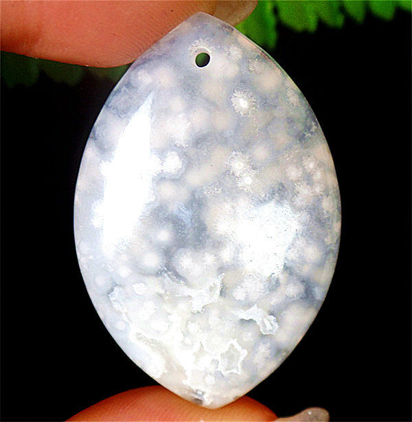 47x32x7mm Natural Cherry Blossom Agate Healing Marquise Pendant Bead BV68425